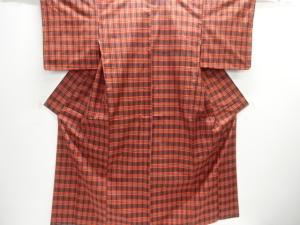 格子織り出し米沢紬着物アンサンブル